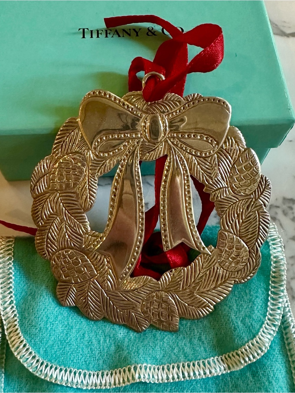 Tiffany & Co. Silver Wreath Ornament